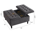 thumbnail image 2 of 33" Large Square Ottoman with Storage, Lift Top Coffee Table Upholstered Tufted Velvet Oversized Storage Footrest Ottomans Toy Box for Living Room, Beige, 2 of 7
