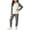 Gray, variant on YUANxueke Girls 2-Piece Fleece Outfit Sets Color Block Long Sleeve Crewneck Top & Cuffed Pant Casual Thermal Loungewear