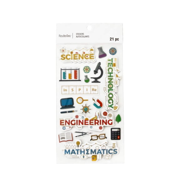 Recollections S.T.E.M. Subjects Stickers, 12 Pack