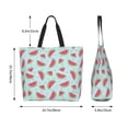 thumbnail image 5 of Pofeuu Watermelon Print Reusable Grocery Bags - Washable, Foldable, Packable Tote, Large Handles, Heavy Duty, Zippered Top Pouch, 5 of 8