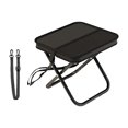 thumbnail image 4 of Taburete plegable con asiento de tela Oxford, soporte resistente, silla de pesca portátil, resistente Negro, 4 of 8