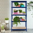 thumbnail image 3 of Gymax 3PCS 73'' Metal 5-Tier Garage Storage Rack Shelf Freestanding w/ Adjustable Unit Blue, 3 of 10