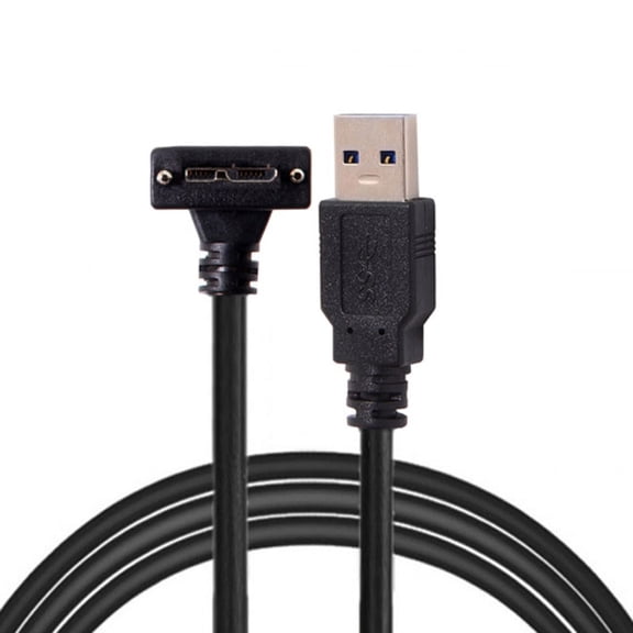 Xiwai 5.0M 90 Degree Down Angled Micro USB Screw Mount to 3.0 Data Cable for Industrial Camera