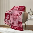 thumbnail image 4 of leyai Valentines Day Decorative Throw Blanket 50 by 60 Pink Plaid Love Heart Throw Blanket Girlfriend Wife Couple Gift Blanket for Couch Sofa Bed Soft Fleece Blankets and Throws 50x60, 4 of 6