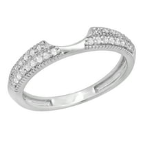 Dazzlingrock Collection Round White Diamond Anniversary Wedding Band Enhancer Guard Ring for Women (0.25 ctw, Color I-J, Clarity I1-I2) in 14K White Gold, Size 5.5