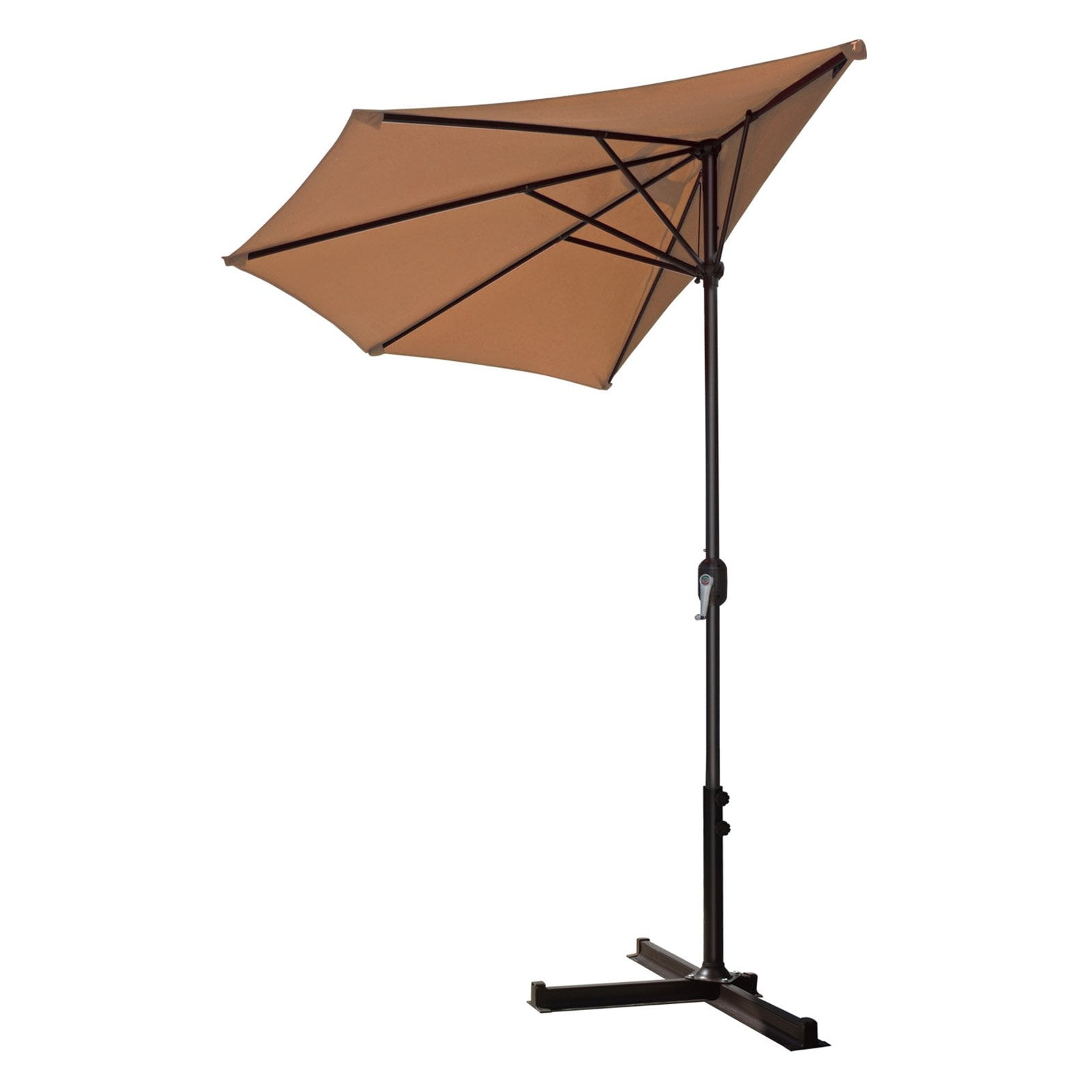 Sunrise Umbrella 9 ft. HalfWall HalfRound Patio Umbrella with Stand