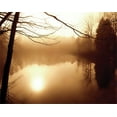 thumbnail image 2 of Hausenflock, Alan 18x15 Gold Ornate Wood Framed with Double Matting Museum Art Print Titled - Fog on Shelly Lake II, 2 of 4