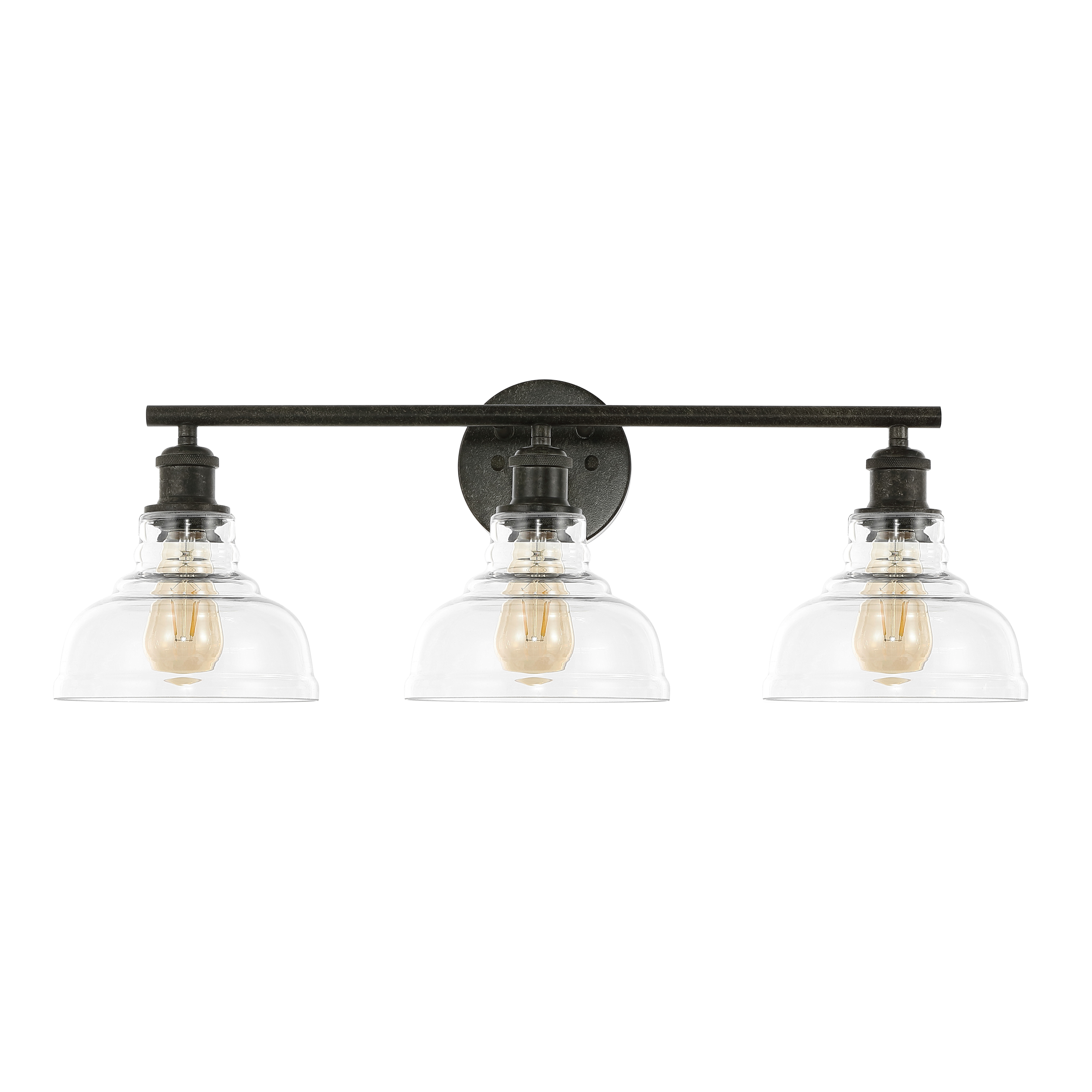 Safavieh Calyna 3-Light 27.25" Industrial Iron Sconces, Black