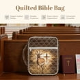 thumbnail image 6 of ZUXONGSY Antelope Cross Print Quilted Bible Cover for Women Large Bible Bag Lightweight Handbag with Pen Slots Scripture Bag for Daily Use, 6 of 7