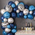 thumbnail image 4 of Conjunto de cadena de globos plateados y azules metálicos, decoración para fiesta de graduación y cumpleaños con tema para hombres, 4 of 5