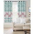 thumbnail image 2 of Green Plaid Farmhouse Blackout Curtains for Bedroom/Living Room, Thermal Insulated Kitchen Curtains, Watercolor Cute Country Pigs Checkered Grommet Darkening Window Treatment Drapes 42"x63"x2, 2 of 8