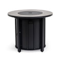 thumbnail image 2 of 30" Propane Fire Pit Table with Wood Grain Ceramic Top, 50,000 BTU Round Steel Design for Patio & Backyard, 2 of 13