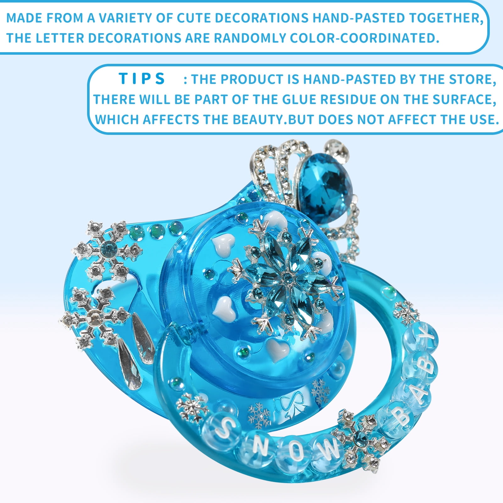 CutiePlusU Adult Sized Pacifier Large Shield Dummy Crystal DIY Handmade