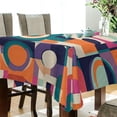 thumbnail image 5 of Yayeee Tablecloths 54" x 54" Rectangle Wrinkle Resistant Party Table Cover, Orange Geometric, 5 of 8