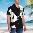 thumbnail image 6 of Cute Panda Black And White Men's 3d Print Casual Button Down Shirts, Novelty Hawaiian Short Sleeves M, 6 of 8