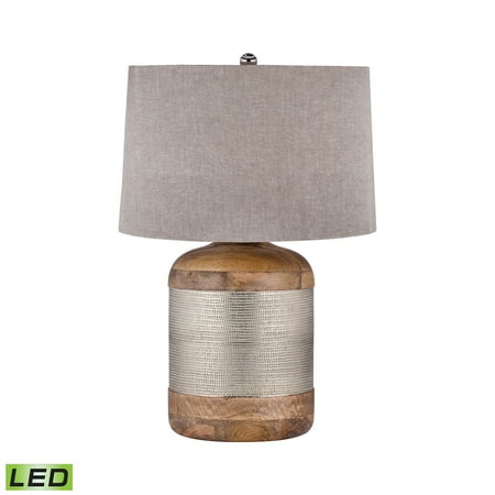 German Silver Drum Table Lamp - LED