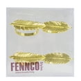 thumbnail image 4 of Gold Plated Metal Palm Tree Monstera Napkin Rings - Set of 4 (Gold Feather), 4 of 4