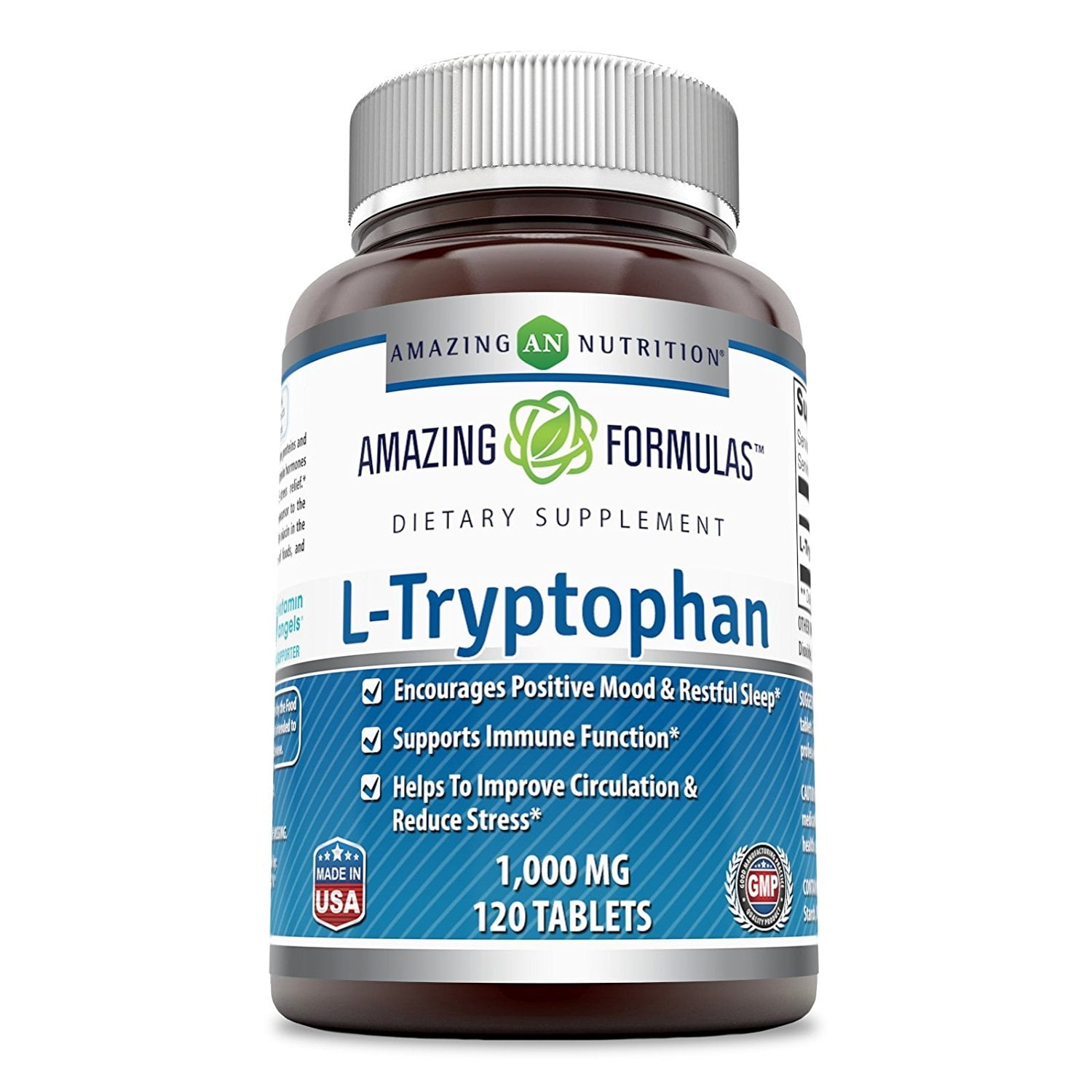 Amazing Formulas LTryptophan Dietary Supplement 1000 mg 120 Tablets