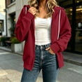 thumbnail image 6 of NominalSnug Zip up Hoodies for Women Full Zip up Long Sleeve Shirts Drawstring Hooded Sweatshirts with Pockets, 6 of 8