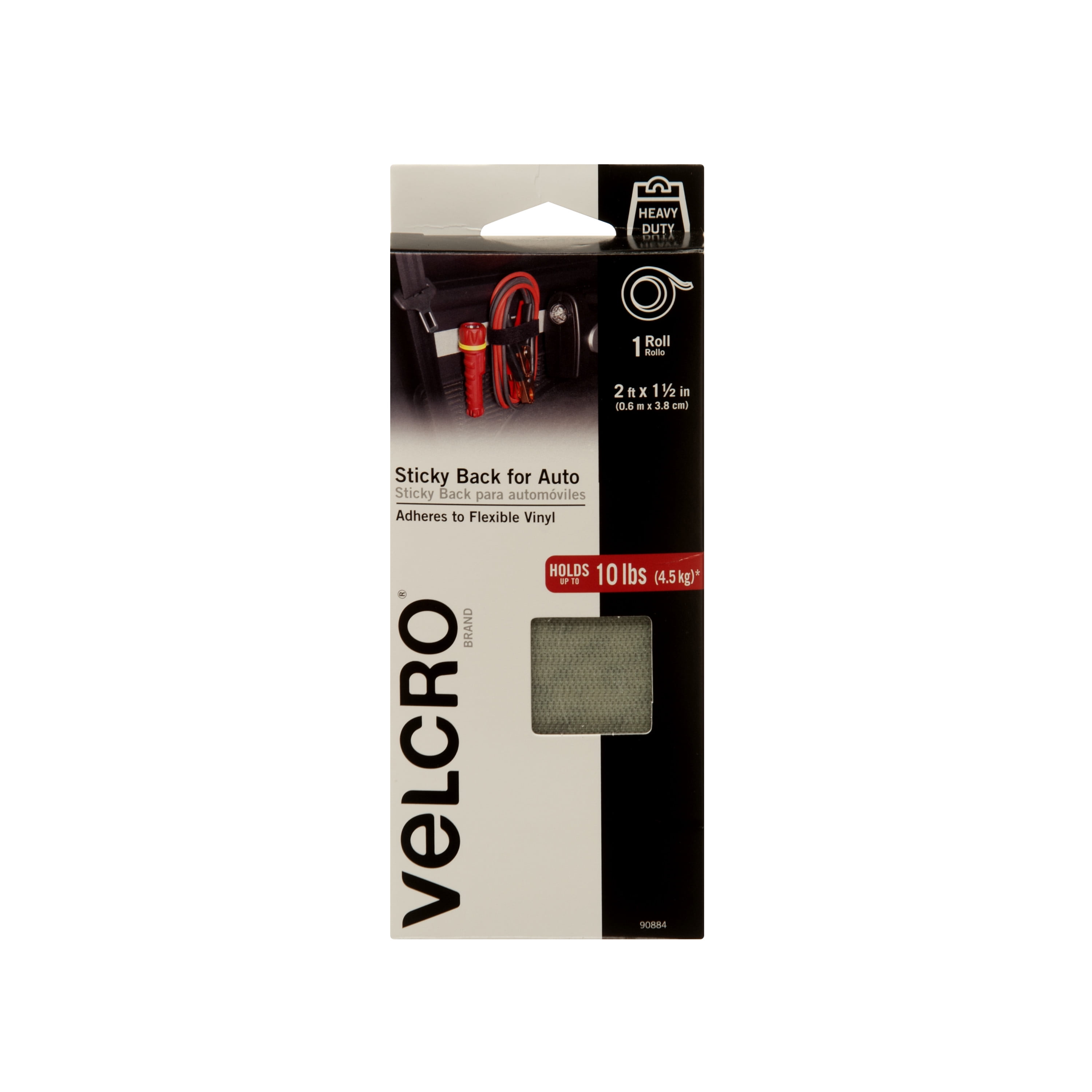 VELCRO® Brand Sticky Back for Auto 2ft x 1in Roll, Gray