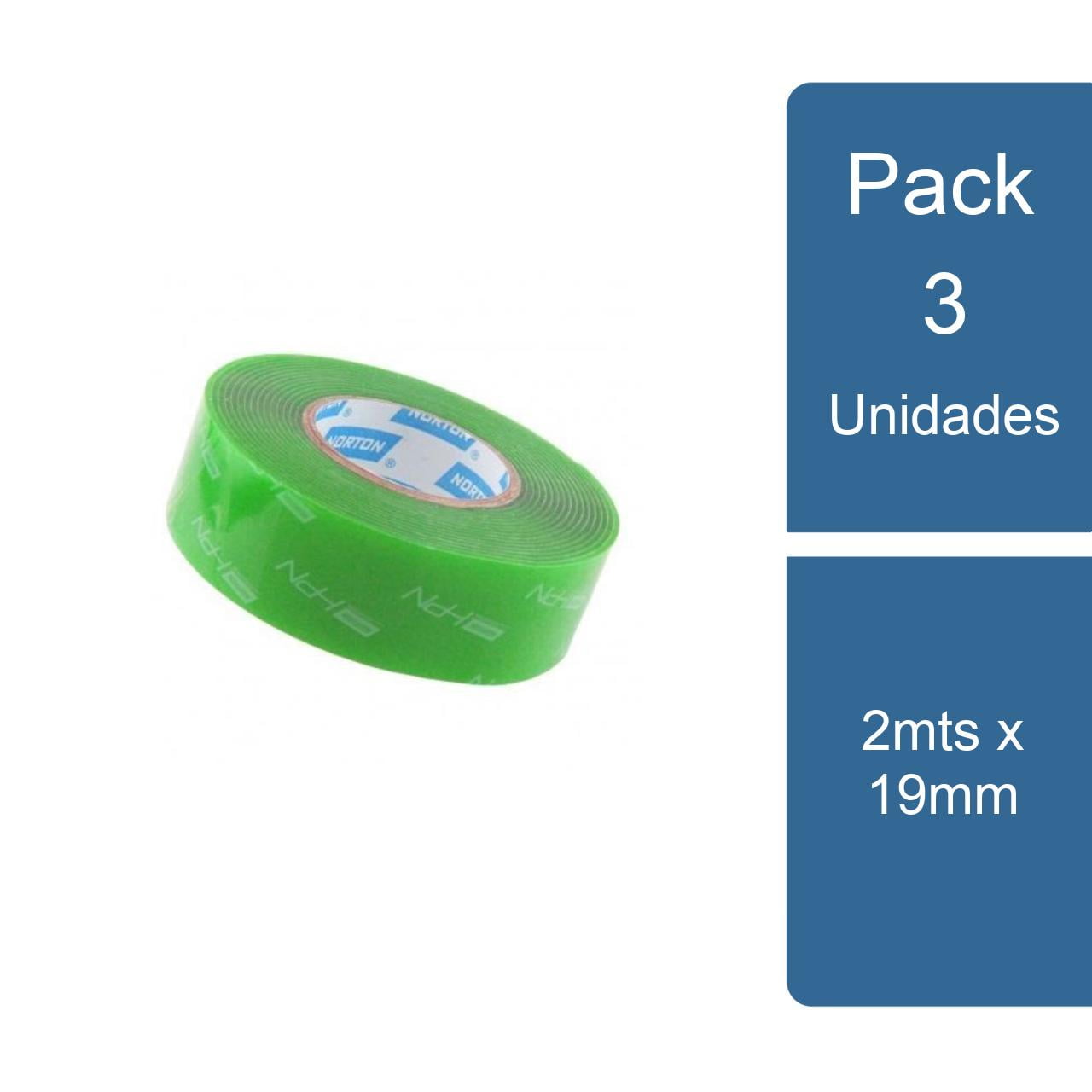 Pack 3 Cinta Doble Contacto Acrílica Hpn 2Mts X 19Mm