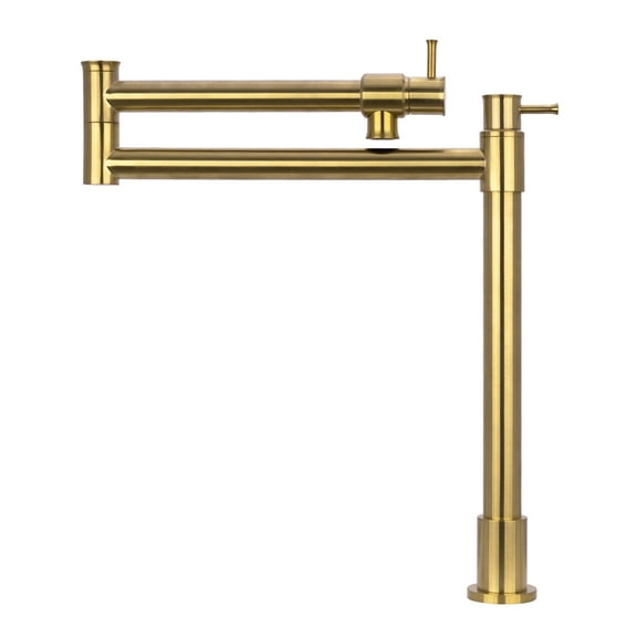 Brushed Gold Pot Filler Kitchen Faucet Deck-Mounted