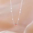 thumbnail image 1 of Collar de perlas de amor de niña rosa para mujer, diseño de nicho de lujo ligero y de alta gama, collar de clavícula con todo incluido, 1 of 6
