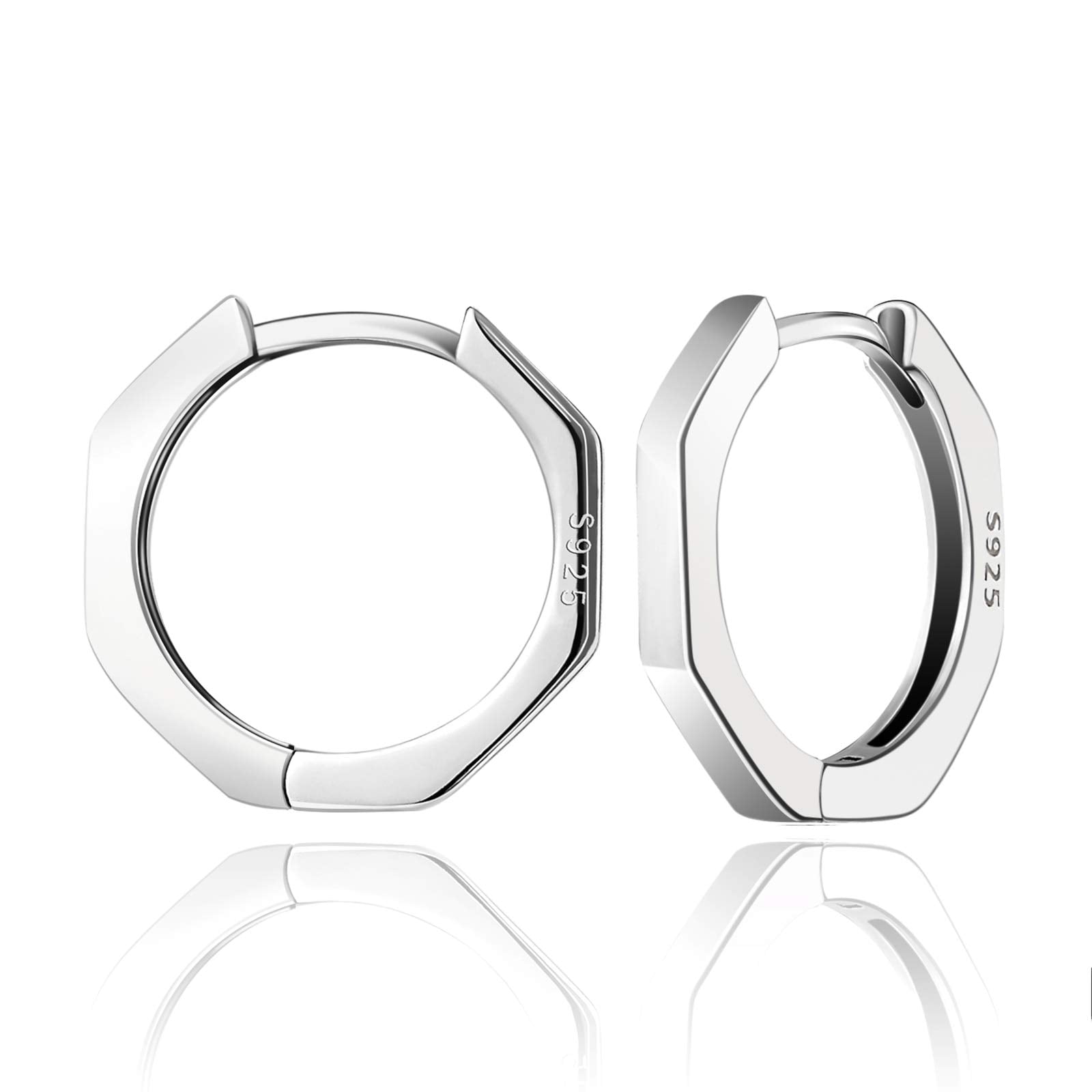 Sterling Silver Hoop Earrings 15mm Small Hoops for Women