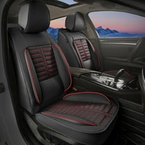 DIKSOAKR Car Seat Covers Fit for Chevrolet Equinox 2007-2025: Front Set Waterproof Leather Vehicle Seat Cushion Luxury Automotive Protector(2 Seats, Black&Red)