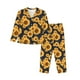 thumbnail image 1 of Balery Navy Blue Plaid Sunflower Conjunto de Pijama con Estampado para Mujer, Conjunto de Dos Piezas con Manga Larga, Ropa de Dormir Suave con Bolsillos, Pijamas Cómodos-Medium, 1 of 7
