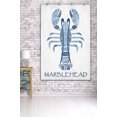 thumbnail image 3 of Marblehead, Massachusetts, Blue Lobster, Typography (36x54 Giclee Gallery Art Print, Vivid Textured Wall Decor), 3 of 3