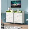 thumbnail image 2 of 4 Drawer wooden Dressers for Bedroom with LED Lights & Charging Station, Modern Nightstand for Bedside, Wood Chest of Drawers with App Control, Large Storage Cabinet for Bedroom, Living Room, Closet, 2 of 9
