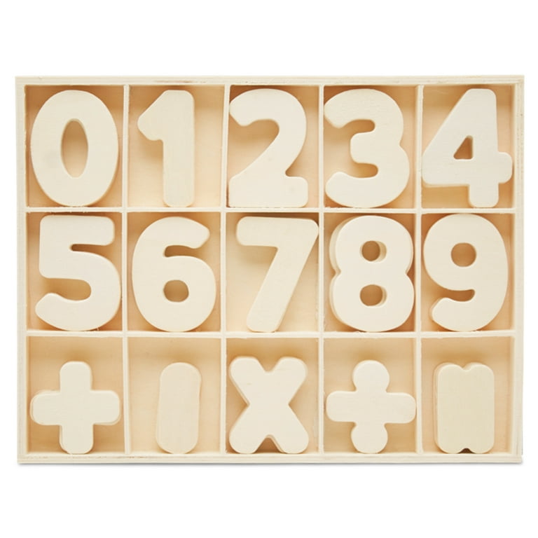Wood Number Sorting Tray, Pack of 1 Unfinished Craft Wooden Numbers, Wooden  Cutouts to Paint, by Woodpeckers