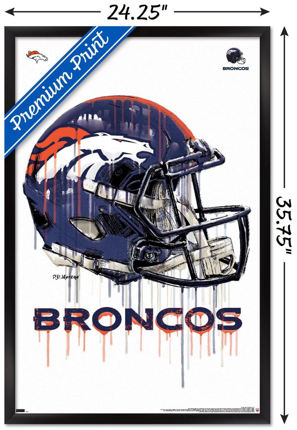 NFL Denver Broncos - Drip Helmet 20 Wall Poster