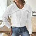 thumbnail image 2 of PuLe Sweaters for Women Womens Big Lapel Collar Sweater Long Sleeve Top Knitted Sweater Casual Pullover Sweaters Jumper Tops ﻿, 2 of 6