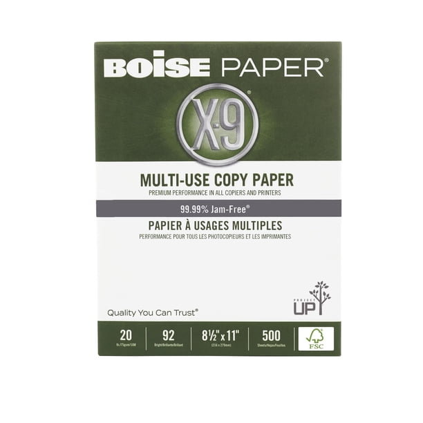 Papel para imprimir y copiar BOISE POLARIS X-9 tamaño carta, blancura 92