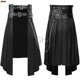 thumbnail image 4 of Falda plisada punk para cosplay, cinturón de cuero gótico para hombre, falda escocesa de guerrero romano medieval, falda de metal asimétrica, disfraz de Halloween negro, 4 of 5