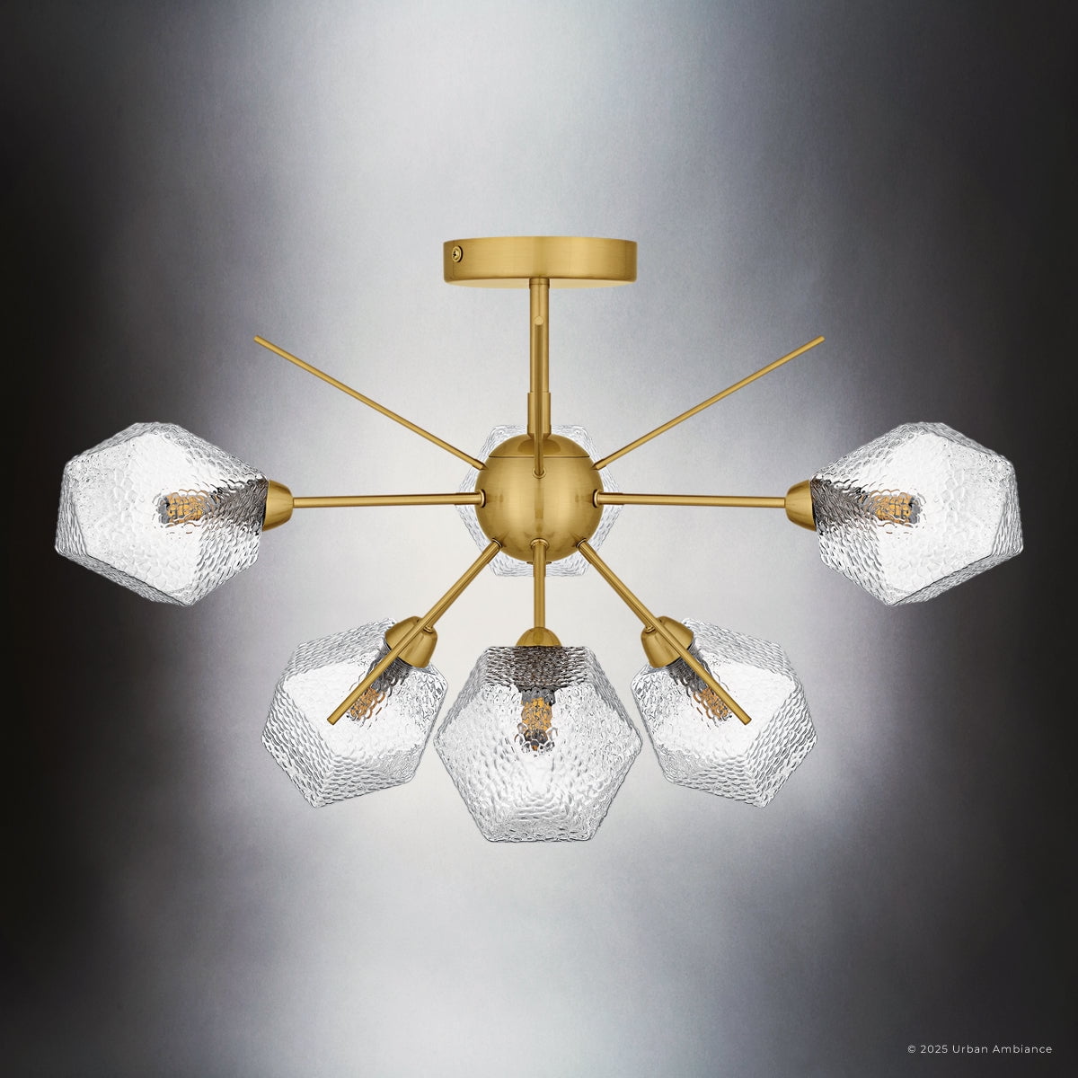 Luxury Luxe Industrial Ceiling Light, Brushed Gold, UQL6340