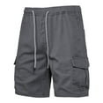thumbnail image 4 of cfhntfmh Mens Cargo Shorts Trendy Drawstring Elastic Waist Stretch Cotton Shorts Summer Work Shorts with Side Pockets, 4 of 6