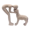 thumbnail image 1 of Figura de humano y perro, estatua de hombre y perro, adorno coleccionable de colección de recuerdos para Color arena, 1 of 9