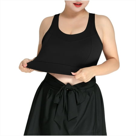 Timegard Plus Size Sports Bra for Women Back Cutout Bras Breathable Yoga Line Bras with High Support