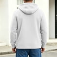thumbnail image 6 of Generic Men's Hooded Snap Button Sweatshirt Jacket, Long Sleeve Casual Shacket With Flap Chest Pockets, Ribbed Cuffs Hem Drawstring Hood Fleece Outerwear White,S, 6 of 7
