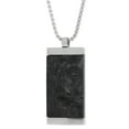 thumbnail image 2 of BIG Jewelry Co Men's Stainless Steel and Carbon Fiber Tag Pendant Necklace, 2 of 5