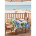 thumbnail image 2 of Outdoor Tablecloth with Umbrella Hole for Patio/Picnic/Party/Camping, Summer Lemon Waterproof Table Cloth Rectangle Table Cover Washable, Coastal Shells Pastoral Floral Farmhouse Wood (60"x 84"), 2 of 8