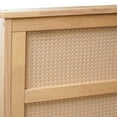 thumbnail image 4 of Noble House King Size Bed, Solid Rubber Wood Frame with Woven Rattan Headboard & 2 Storage Drawers, White Oak, 4 of 13
