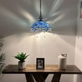 thumbnail image 4 of Tiffany Pendant Lights Plug In Blue Stained Glass Dragonfly LED Bulb Included for Dining Room Hotel Restaurant Cafe 16"W*16"D*75"H, 4 of 8