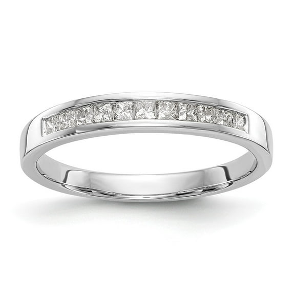 14K White Gold Ring Band Wedding Diamond Square