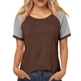 thumbnail image 4 of Camisas de Cuello de Tripulación de Manga Corta para las Mujeres Casual Cuello Redondo Top de Manga Corta Tejido Súper Suave para el Verano, 4 of 5