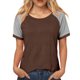 thumbnail image 4 of Camisas de Cuello de Tripulación de Manga Corta para las Mujeres Casual Cuello Redondo Top de Manga Corta Tejido Súper Suave para el Verano, 4 of 5