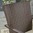 thumbnail image 6 of GDF Studio Selen Outdoor Acacia Wood and Wicker 7 Piece Expandable Dining Set, Sandblasted Dark Gray and Gray, 6 of 12
